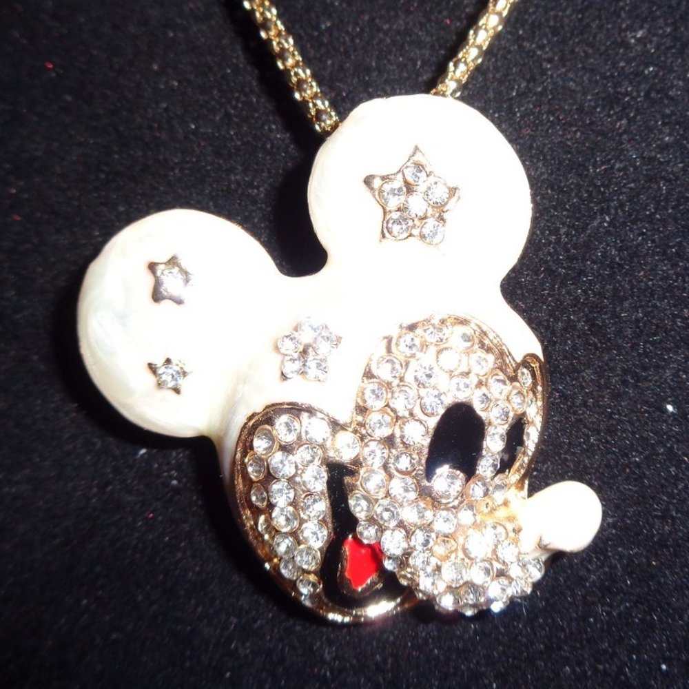 Cute Everyone's Favorite M Mouse Necklace or Pin